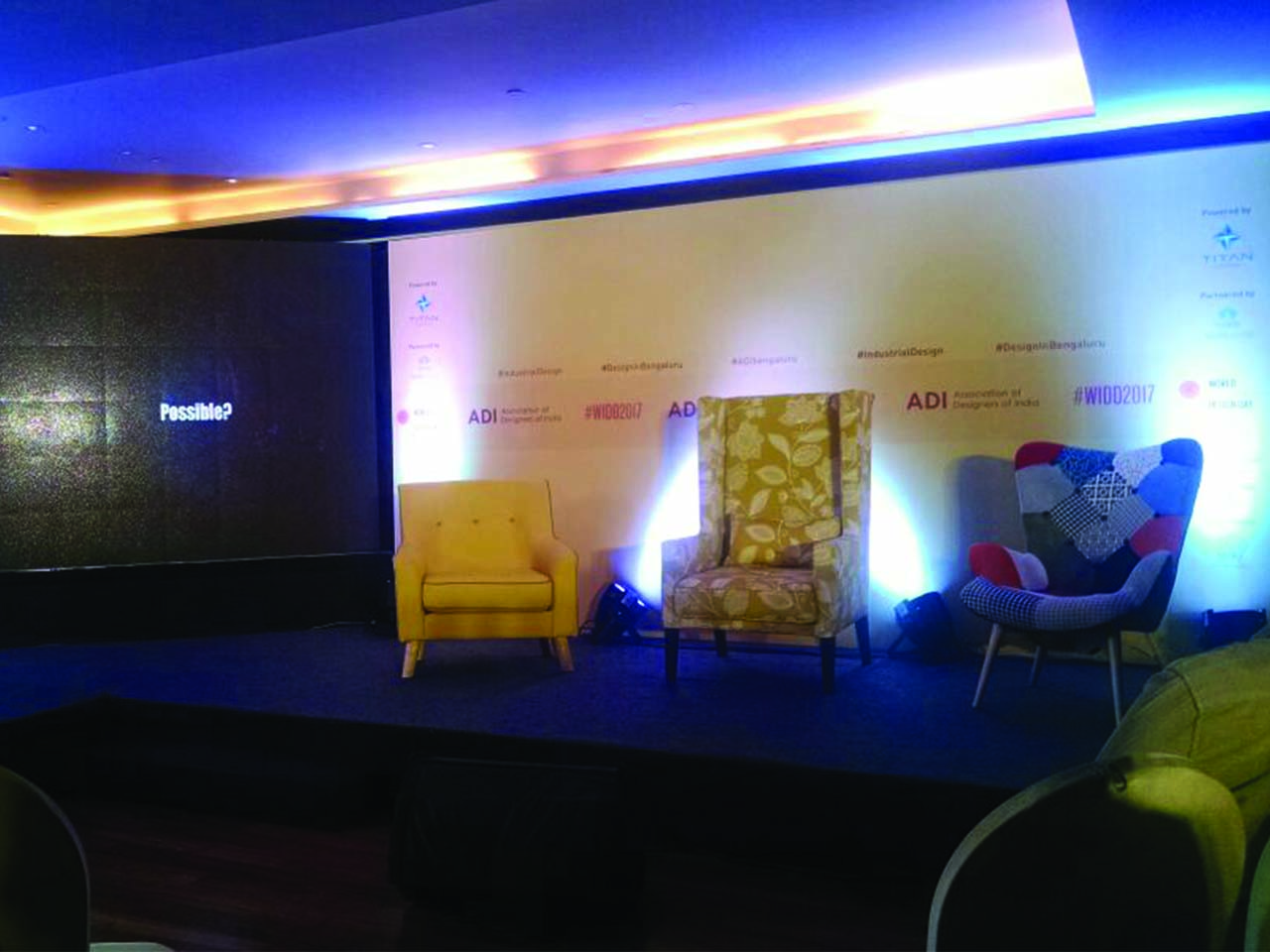 Stage for panel discussion at ADI designed by StudioJ