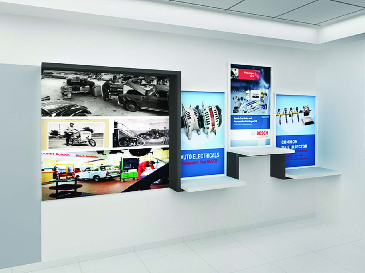 Service communications through visual medium at Bosch experience center
