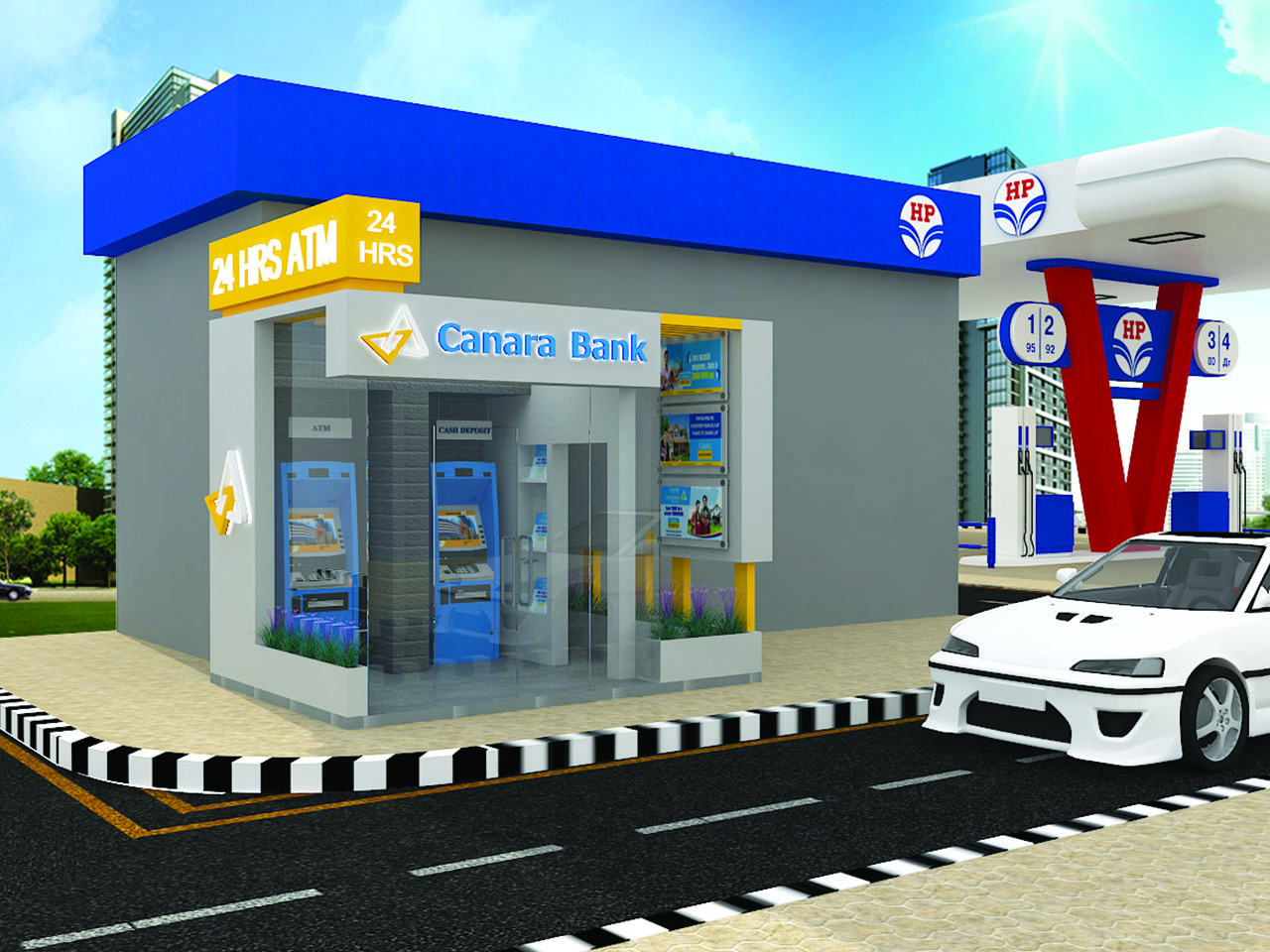 3d design of Canara Bank ATM bunk done by StudioJ