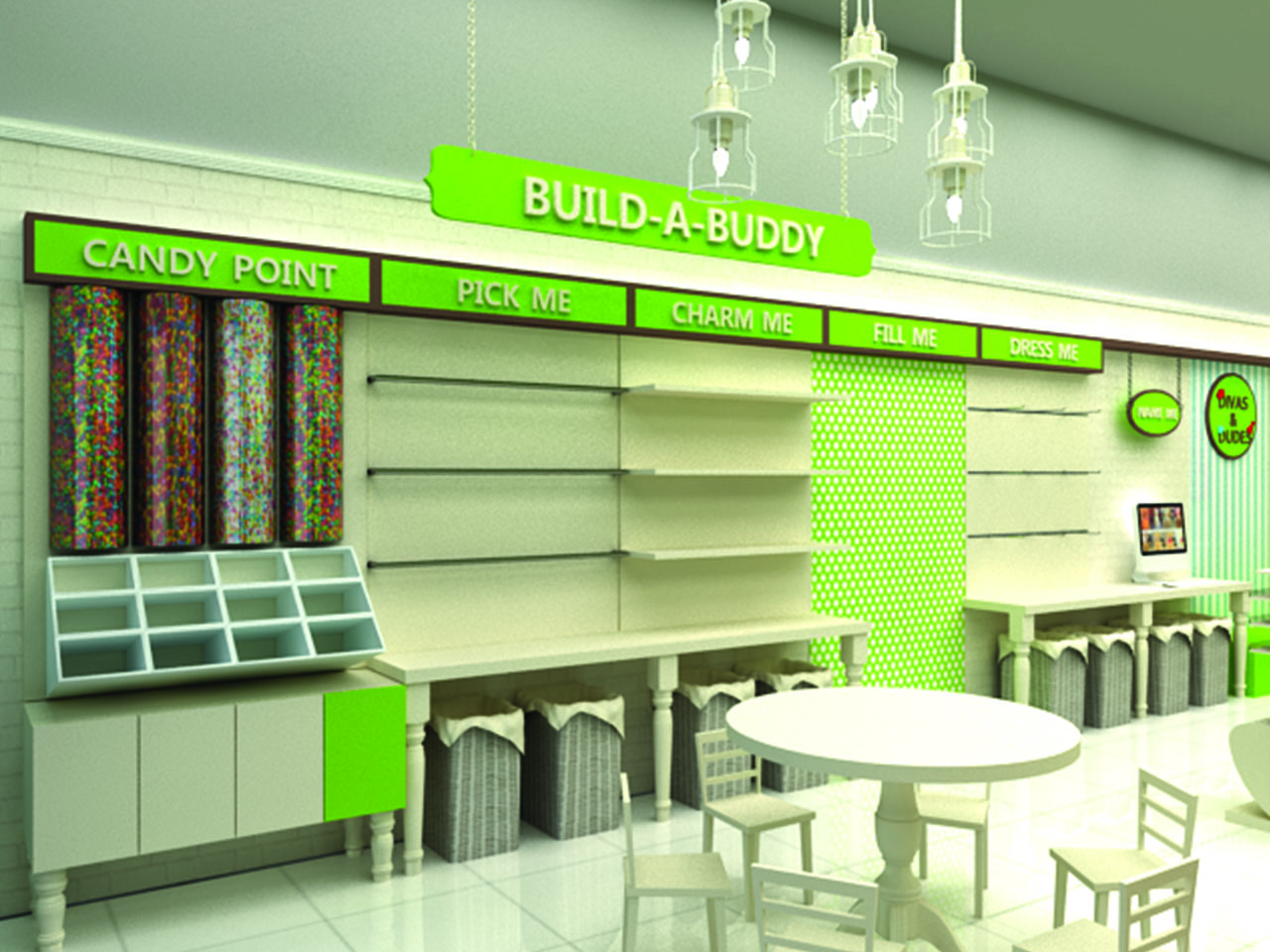 Interior View of Divas & Dudes designed by StudioJ