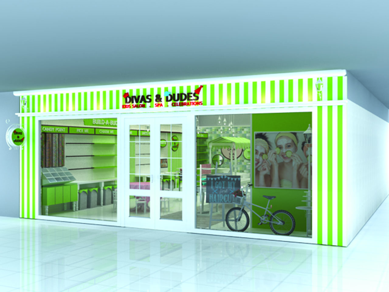 Window Display at the Divas & Dudes showroom designed by StudioJ