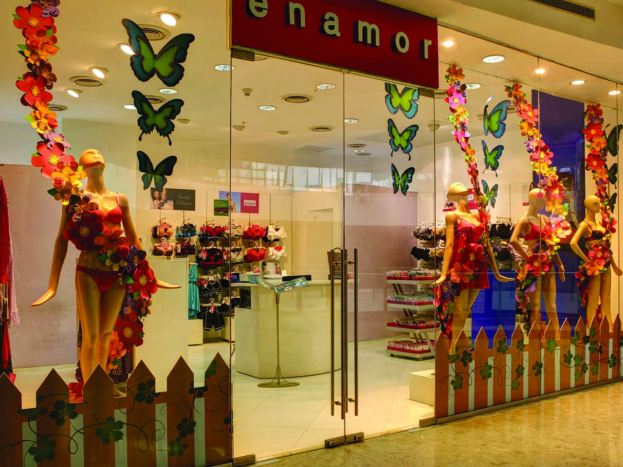 Window display at Enamor lingerie retail store designed by StudioJ-4