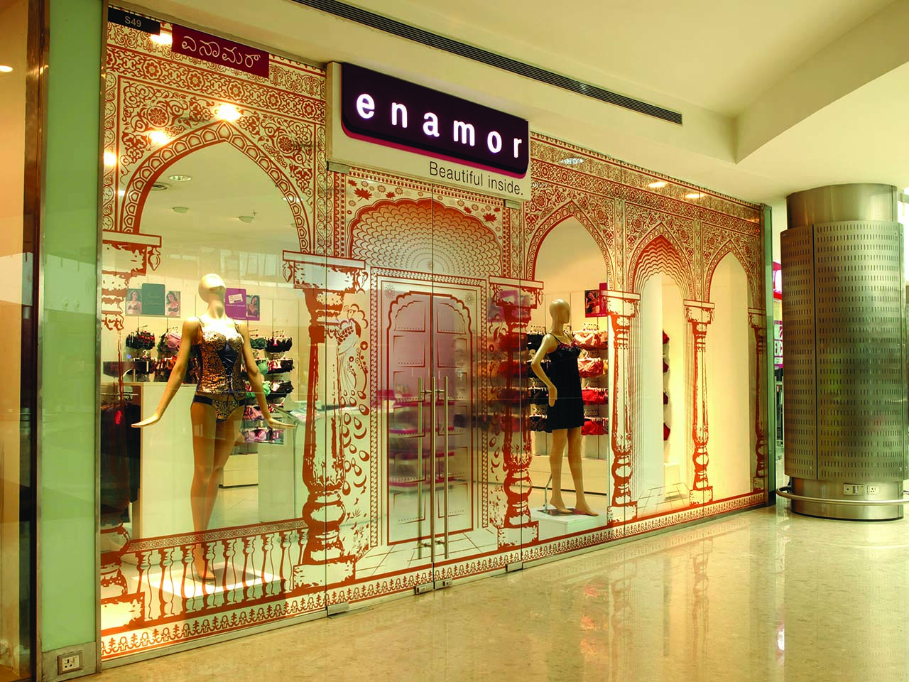 Window display at Enamor lingerie retail store designed by StudioJ-3