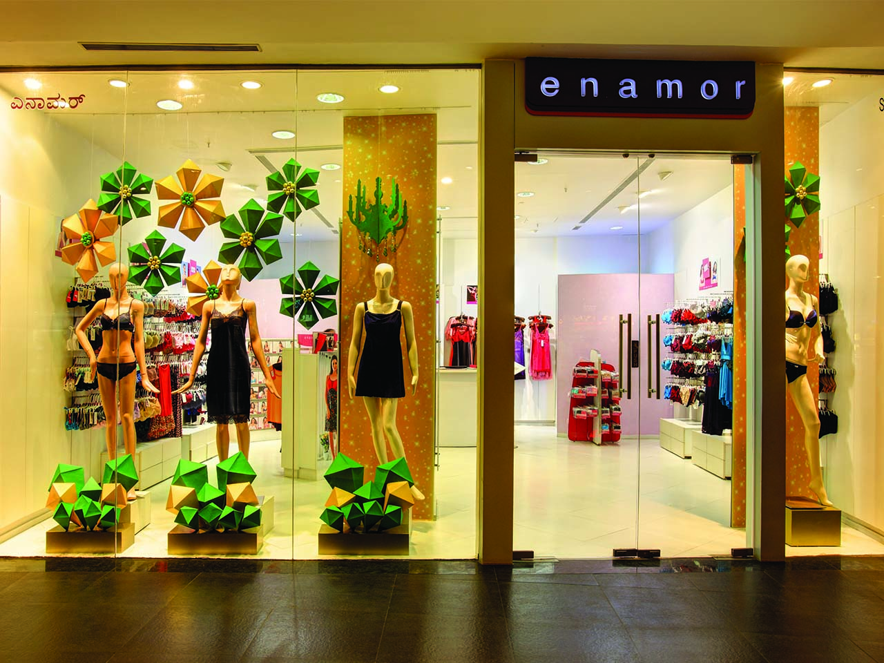 Window display at Enamor lingerie retail store designed by StudioJ-2