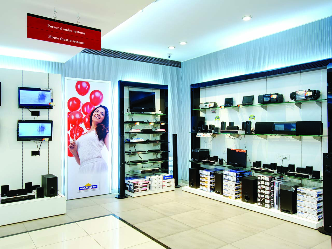 Visual Merchandising at Harsha electronics retail store done by StudioJ