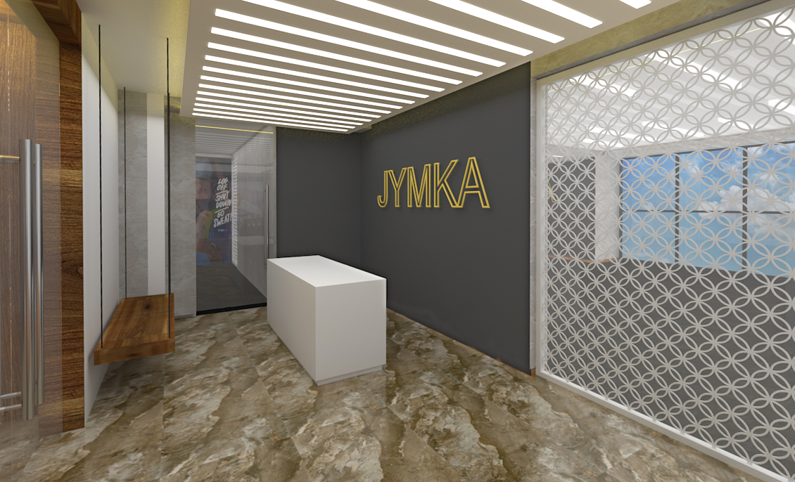3d model of the cash counter at Jymka fitness designed by StudioJ