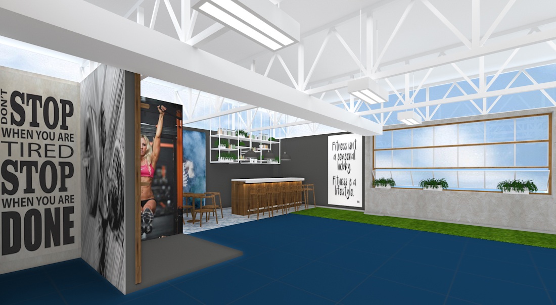 3d model of detox bar at Jymka fitness designed by StudioJ