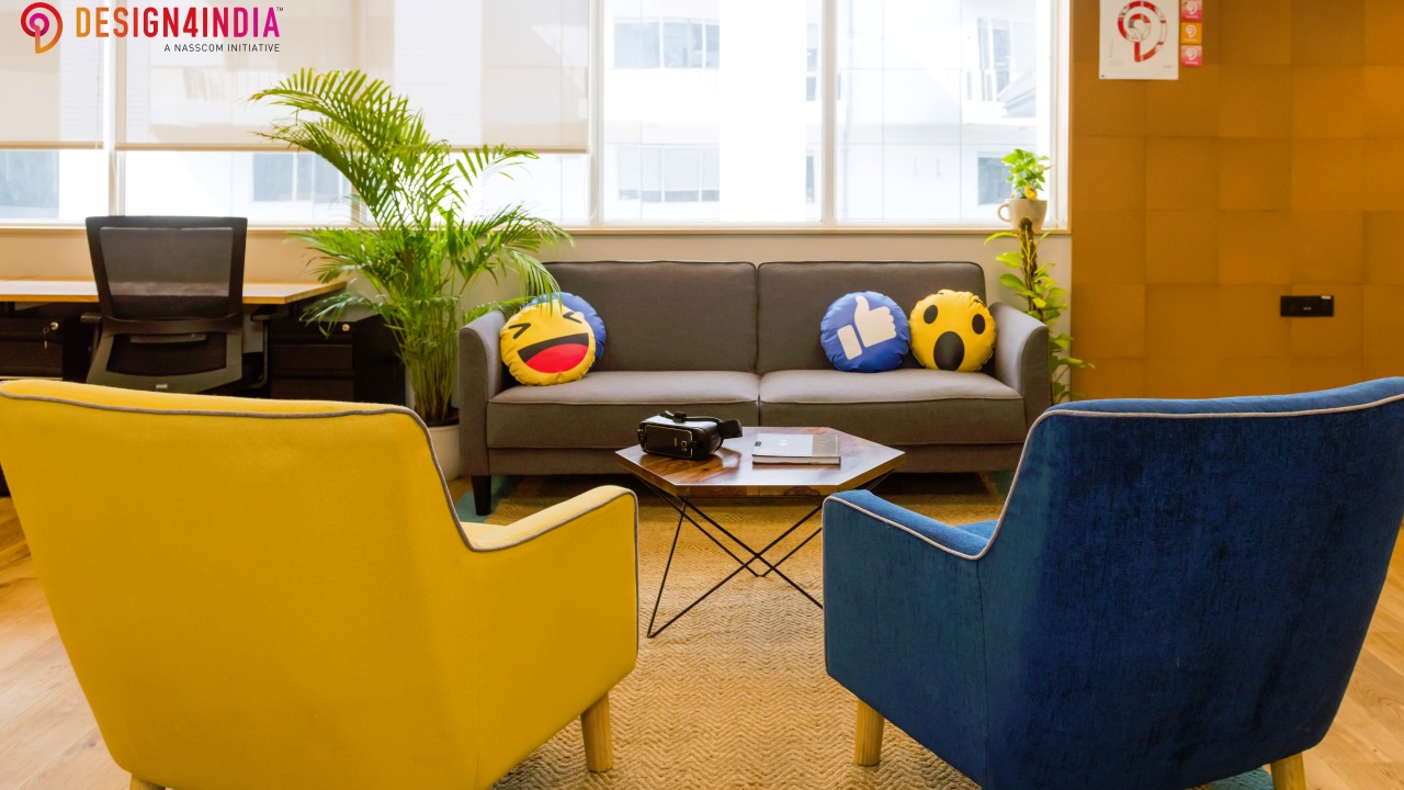 Lounge at Nasscom office designed by StudioJ