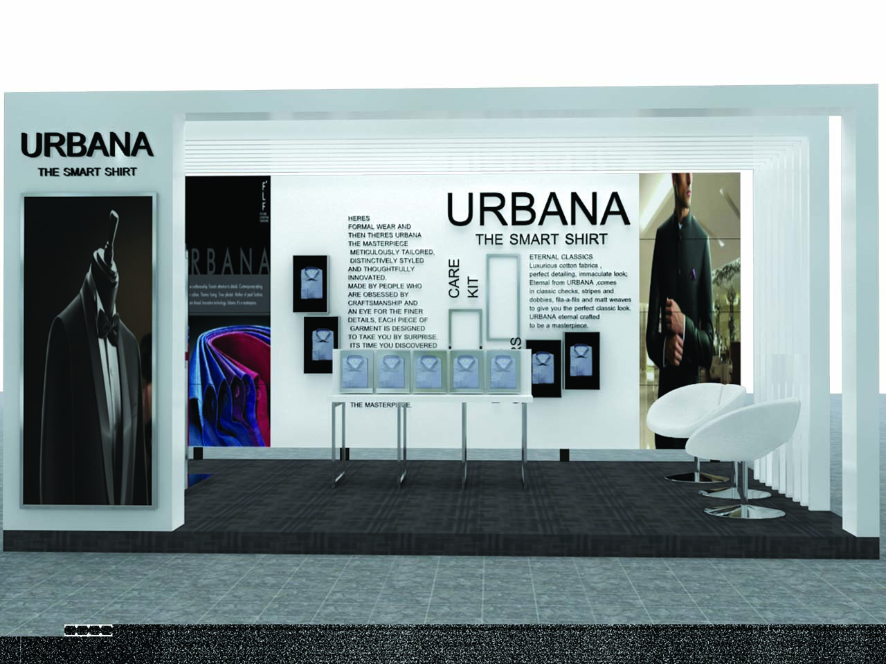 3d model of the visual merchandising at the Urbana apparel retail store done by StudioJ