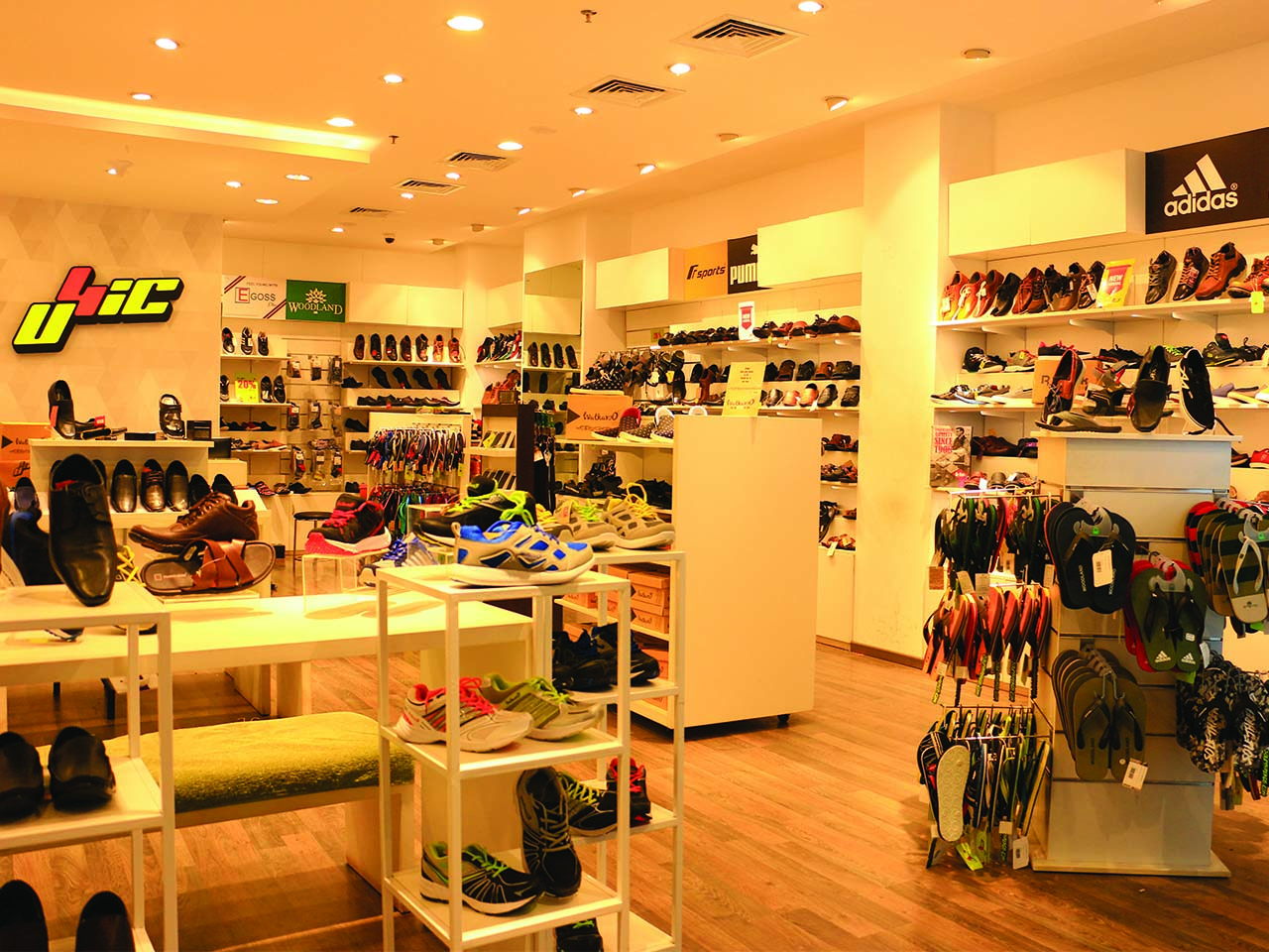 Interior view at the VKC Footwear retail store designed by StudioJ