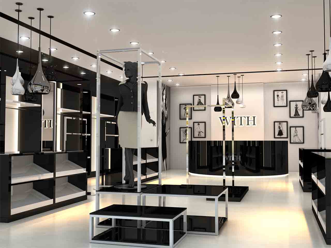 Cash Counter view of the WITH apparel retail store designed by StudioJ